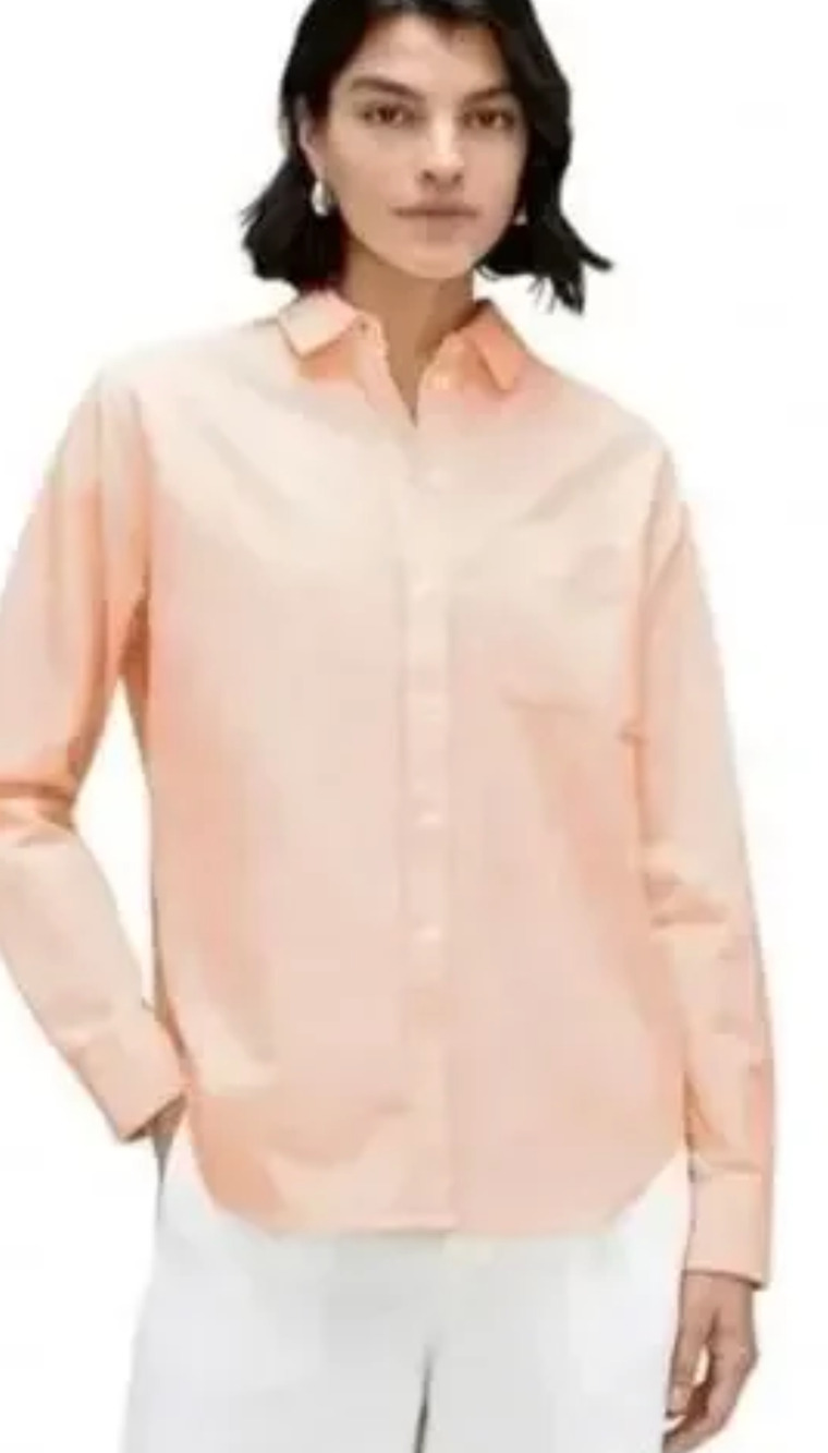 Everlane Organic Cotton Oxford Shirt Womens Size 2 Apricot